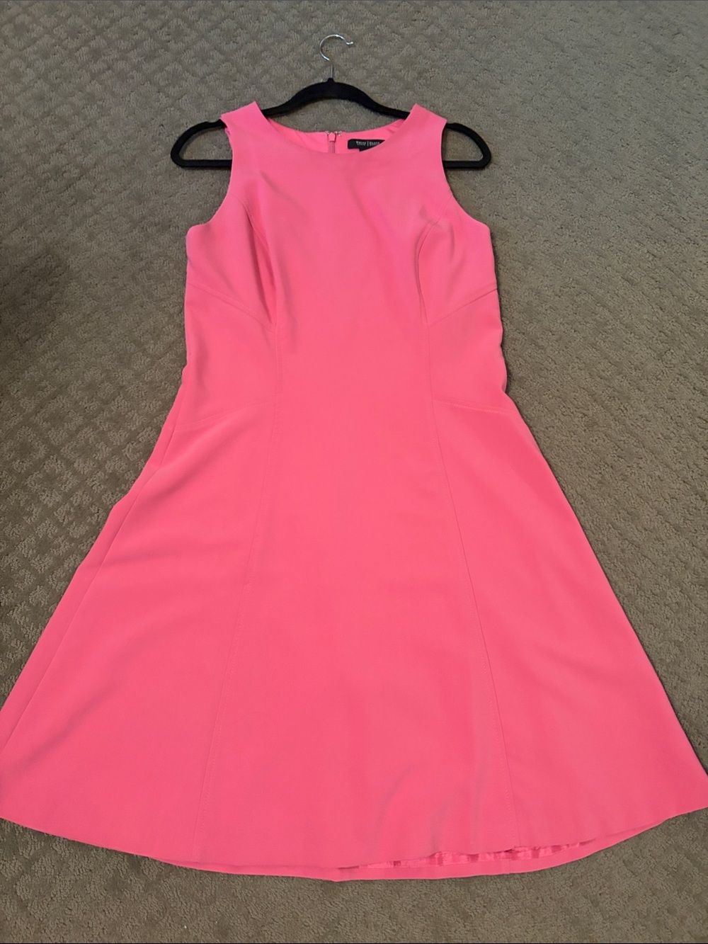 White House Black Market Bright Pink Sleeveless Fit-and-Flare Dress